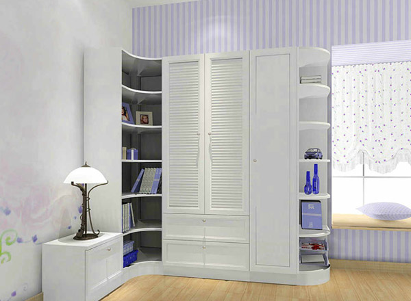 白色生态板衣柜效果图