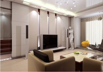 石膏板做电视墙怎么做，石膏板电视墙简单造型（效果图）
