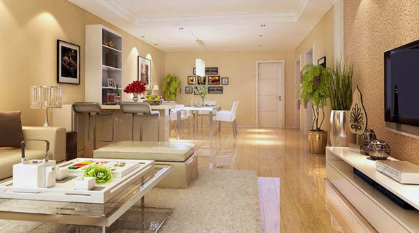 客厅铺地板效果图