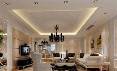 客厅木工石膏板吊顶效果图
